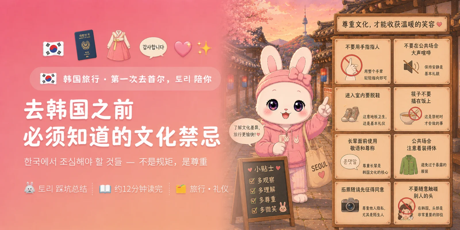 去韩国之前必须知道的文化禁忌